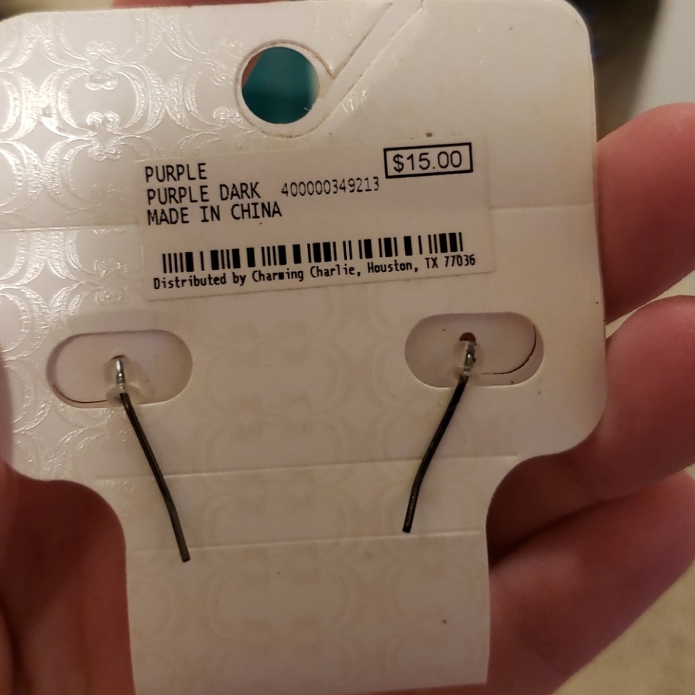 Purple Hypo-Allergenic Earrings - Picture 2 of 3